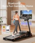 RENESTAR Folding Treadmill with Auto Incline & Bluetooth