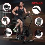 Air Resistance Exercise Bike with Bluetooth & Handlebars
