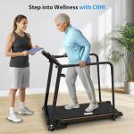 Senior Walking Treadmill with Long Handrails - Foldable