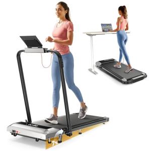 TOPUTURE 2-in-1 Foldable Walking Pad Treadmill