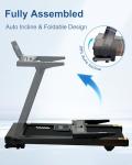 BORGUSI Foldable Treadmill with Auto Incline