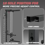 Wall-Mounted Folding Squat Rack with Cable Crossover