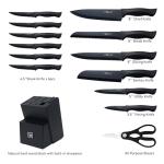 15-Piece Self-Sharpening Kitchen Knife Set - Black