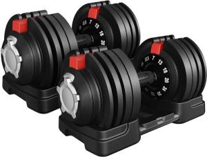 Yaheetech Adjustable Dumbbell Set - 52.5lbs Pair