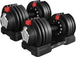 Yaheetech Adjustable Dumbbell Set - 52.5lbs Pair