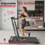 3-in-1 Compact Treadmill with Incline and Desk