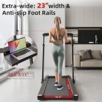 3-in-1 Compact Treadmill with Incline and Desk