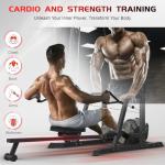 Foldable Rowing Machine with Home Gym Accessories