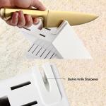 Golden Titanium Stainless Steel Knife Set with Sharpener