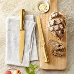 Golden Titanium Stainless Steel Knife Set with Sharpener