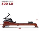 Sunny Health Elite Wooden Water Rowing Machine