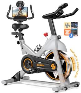 POOBOO Indoor Exercise Bike with Bluetooth and Comfort Seat