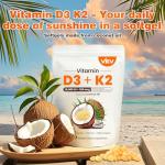 VEV Vitamin D3 + K2 Softgels for Bone Health