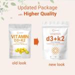 Vitamin D3 5000 IU with K2 Supplement - 300 Softgels