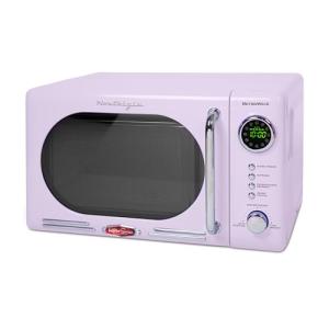 Retro Compact Microwave Oven - 700 Watts, Lavender