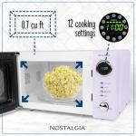 Retro Compact Microwave Oven - 700 Watts, Lavender