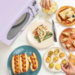 Retro Compact Microwave Oven - 700 Watts, Lavender