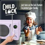 Retro Compact Microwave Oven - 700 Watts, Lavender