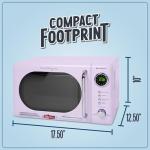 Retro Compact Microwave Oven - 700 Watts, Lavender