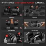 Yaheetech Adjustable Dumbbell Set - 52.5lbs Pair