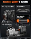 Adjustable Dumbbell Set 5-52.5lb for Home Gym