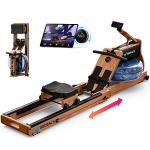 MERACH Foldable Wood Water Rower with App