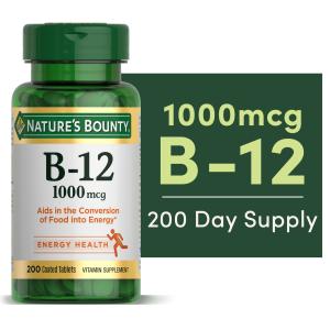 Nature’s Bounty 1000 Mcg Vitamin B12 Tablets - 200 Ct