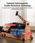 MERACH Foldable Wood Water Rower with App