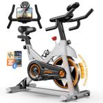 POOBOO Indoor Exercise Bike with Bluetooth and Comfort Seat