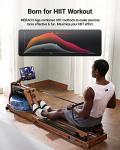 MERACH Foldable Wood Water Rower with App