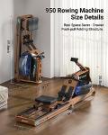 MERACH Foldable Wood Water Rower with App