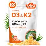 VEV Vitamin D3 + K2 Softgels for Bone Health
