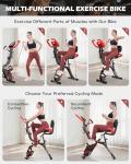 Pooboo Folding Exercise Bike with Arm Bands and Pulse Sensor