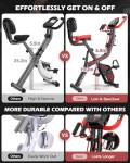 Pooboo Folding Exercise Bike with Arm Bands and Pulse Sensor