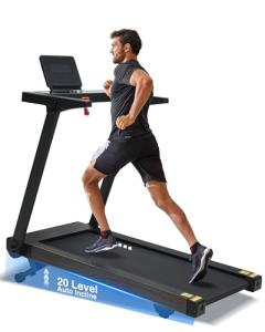 BORGUSI Foldable Treadmill with Auto Incline