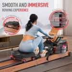 JOROTO Oak Wood Water Rowing Machine with Bluetooth
