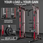 Mikolo 2000LB Power Rack with Dual Pulley System