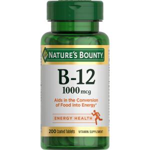 Nature’s Bounty 1000 Mcg Vitamin B12 Tablets - 200 Ct