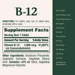 Nature’s Bounty 1000 Mcg Vitamin B12 Tablets - 200 Ct