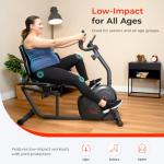 Sunny Health & Fitness Recumbent Smart Bike with App