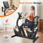 Pooboo Magnetic Recumbent Exercise Bike with Arm Exerciser