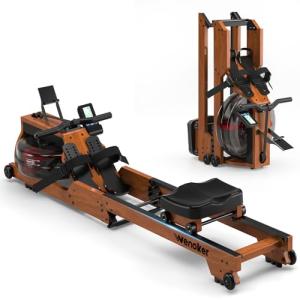 WENOKER Wooden Water Rowing Machine with Monitor