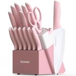 15-Piece German Stainless Steel Knife Set - Pink