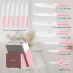 15-Piece German Stainless Steel Knife Set - Pink