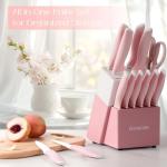 15-Piece German Stainless Steel Knife Set - Pink