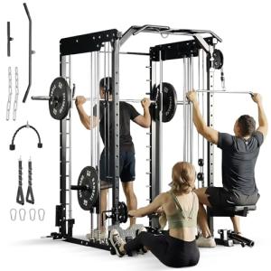 Smith Machine Power Cage with Cable System