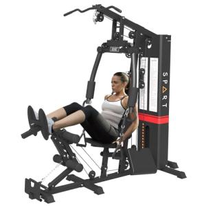 Versatile Home Gym Station with 150LBS Weight Stack