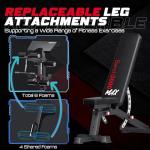 KeppiFitness Adjustable Weight Bench with Leg Extension