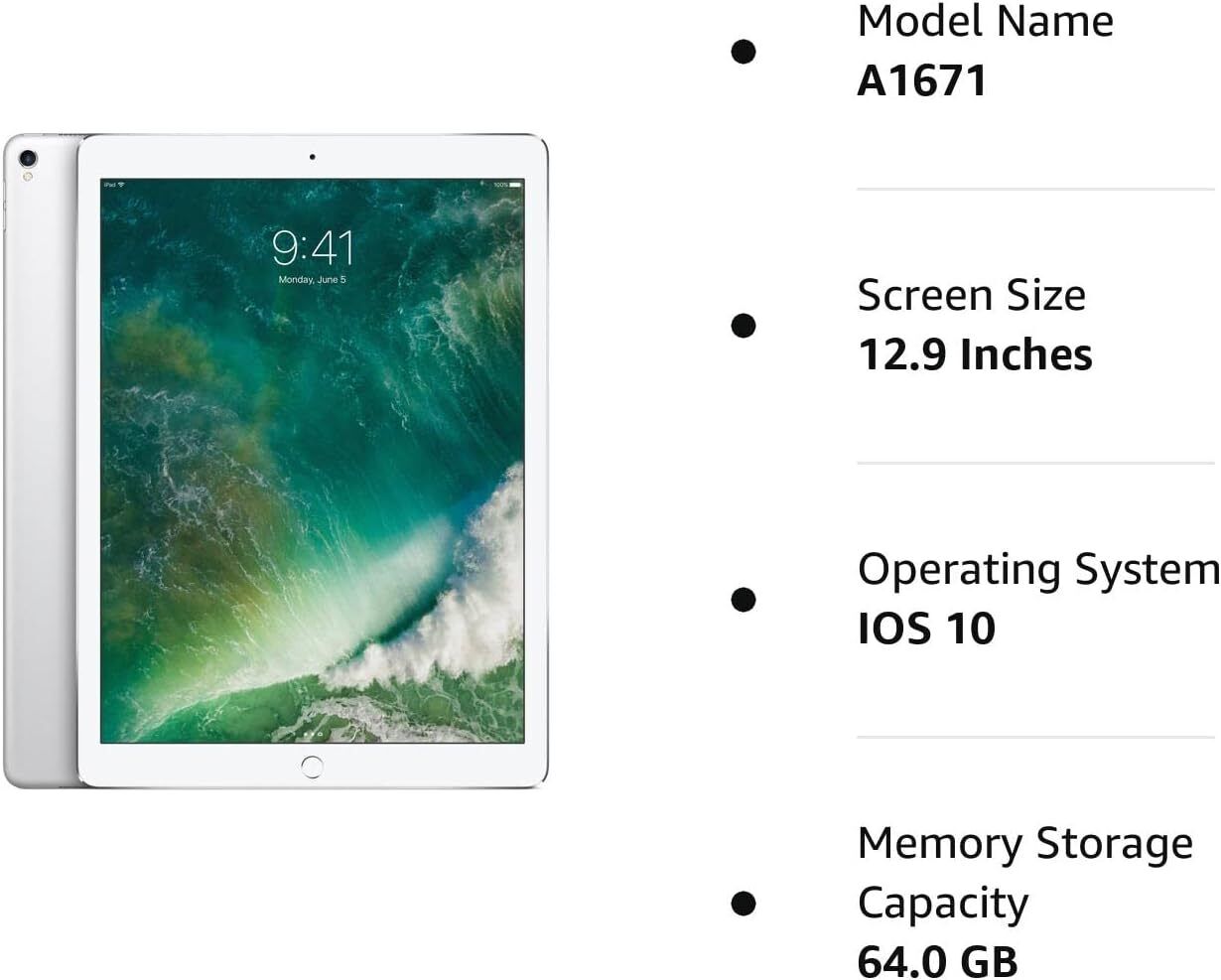 Apple iPad Pro 12.9" Wi-Fi + Cellular 64GB, Silver