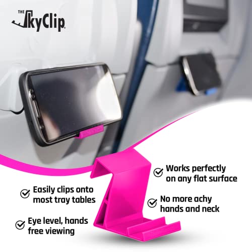 SkyClip Airplane Phone Tray Table Stand - Pink 2 Pack